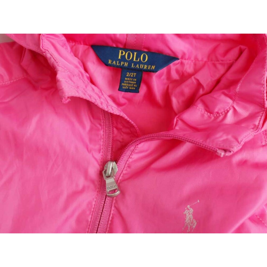 Ralph Lauren(ラルフローレン)の【春物 新入荷!】[ラルフローレン/Ralph Lauren]90cm ナイロンブルゾン/ナイロンジャンパー/ウィンドブレーカー ピンク フード収納可【中古】子供服 キッズ kids ベビー服 baby 女の子 春秋 otr 022042 キッズ/ベビー/マタニティのベビー服(~85cm)(ジャケット/コート)の商品写真