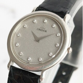クレドール(CREDOR)の稼働品 クレドール CREDOR プラチナ 12Pダイヤ 高級レディース腕時計(腕時計)
