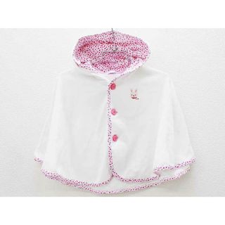 ミキハウス(mikihouse)の[ミキハウス/mikihouse]80cm マントコート/ポンチョ/ケープ 白×ピンク【中古】子供服 キッズ kids ベビー服 baby 女の子 春 413032 otr(その他)