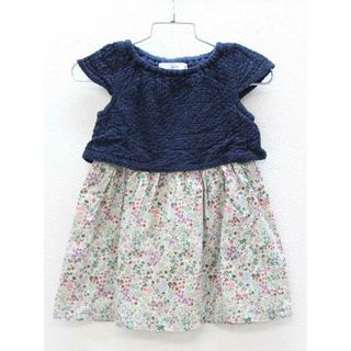 ■シップス/SHIPS kids■90cm 半袖ワンピース 紺系 リバティ【中古】子供服 キッズ kids ベビー服 baby 女の子 夏 407032 onepi