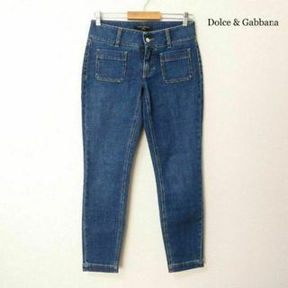 DOLCE&GABBANA - 美品 ドルチェ&ガッバーナ 刺繍 ストレッチ スリム テーパード デニムパンツ