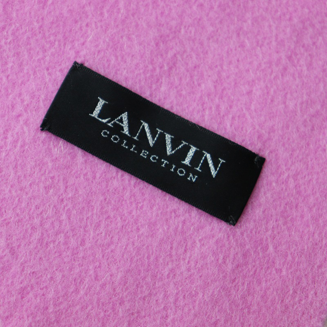 LANVIN(ランバン)のランバン コレクション LANVIN COLLECTION フリンジ付き ウールマフラー ◇ピンク 秋冬 ストール【2400030060605】 レディースのファッション小物(マフラー/ショール)の商品写真