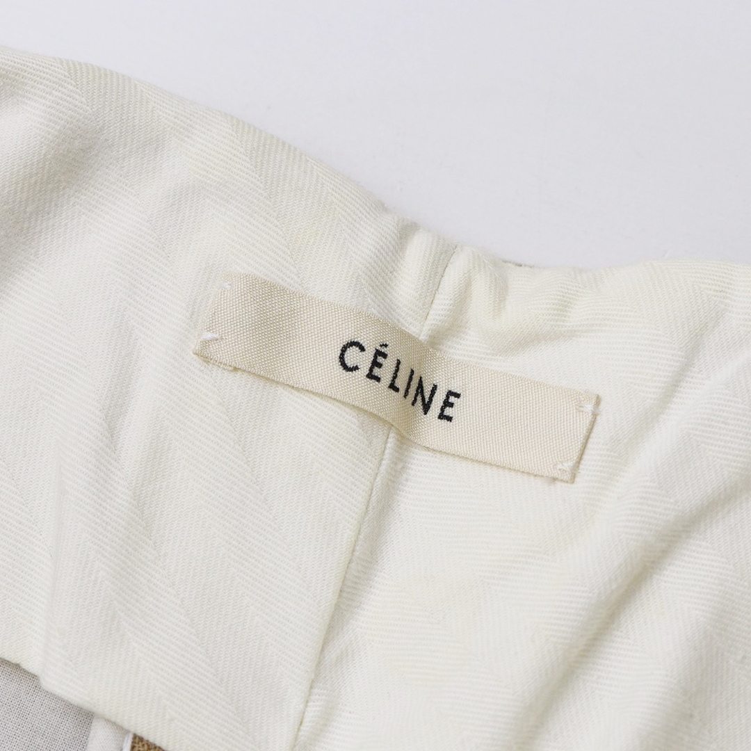 celine(セリーヌ)の国内 JPタグ セリーヌ CELINE ウールセンタープレスパンツ 34/ベージュ フィービー期【2400013757690】 レディースのパンツ(カジュアルパンツ)の商品写真