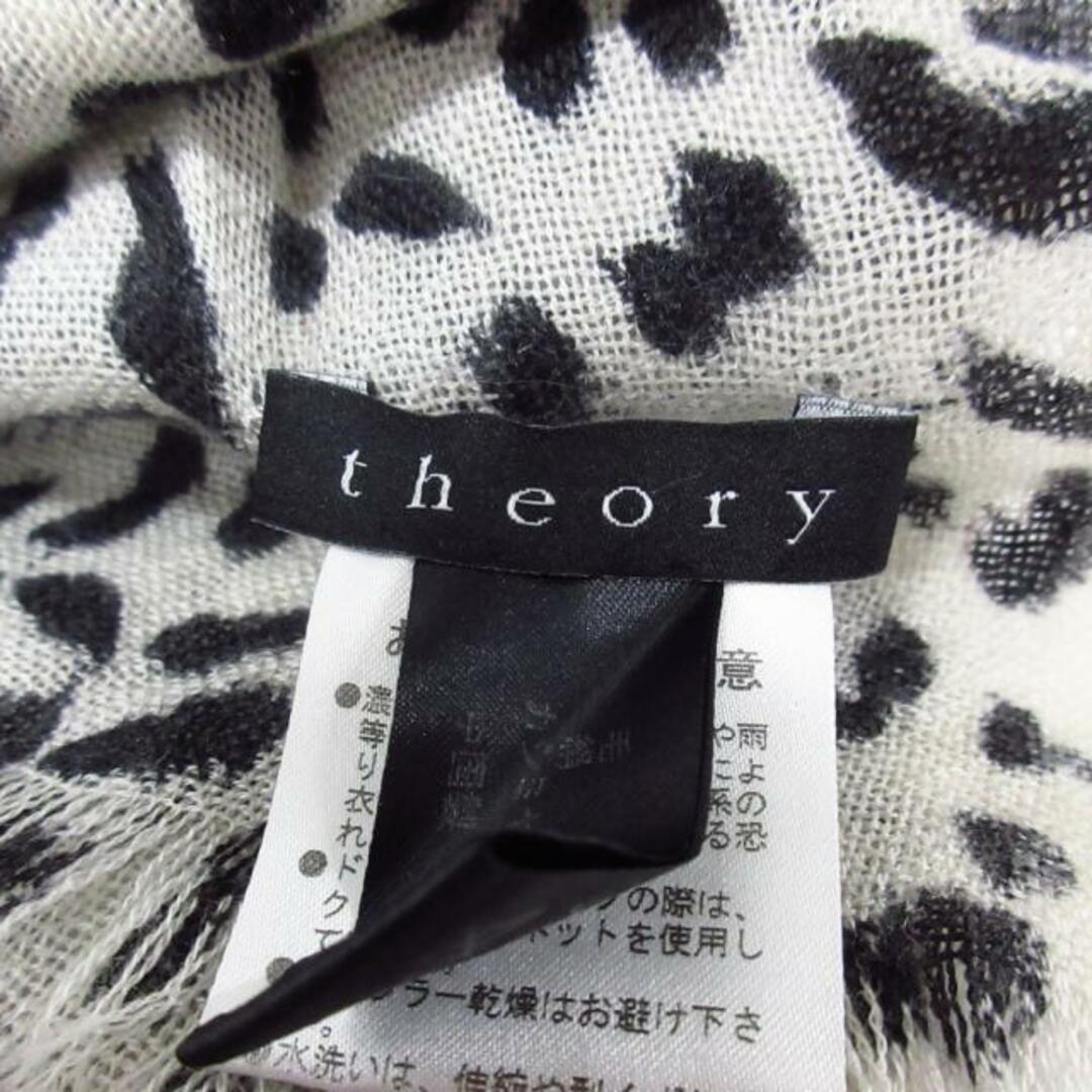 theory(セオリー)のtheory(セオリー) ストール(ショール) - 白×黒 豹柄 カシミヤ×ウール×シルク レディースのファッション小物(マフラー/ショール)の商品写真