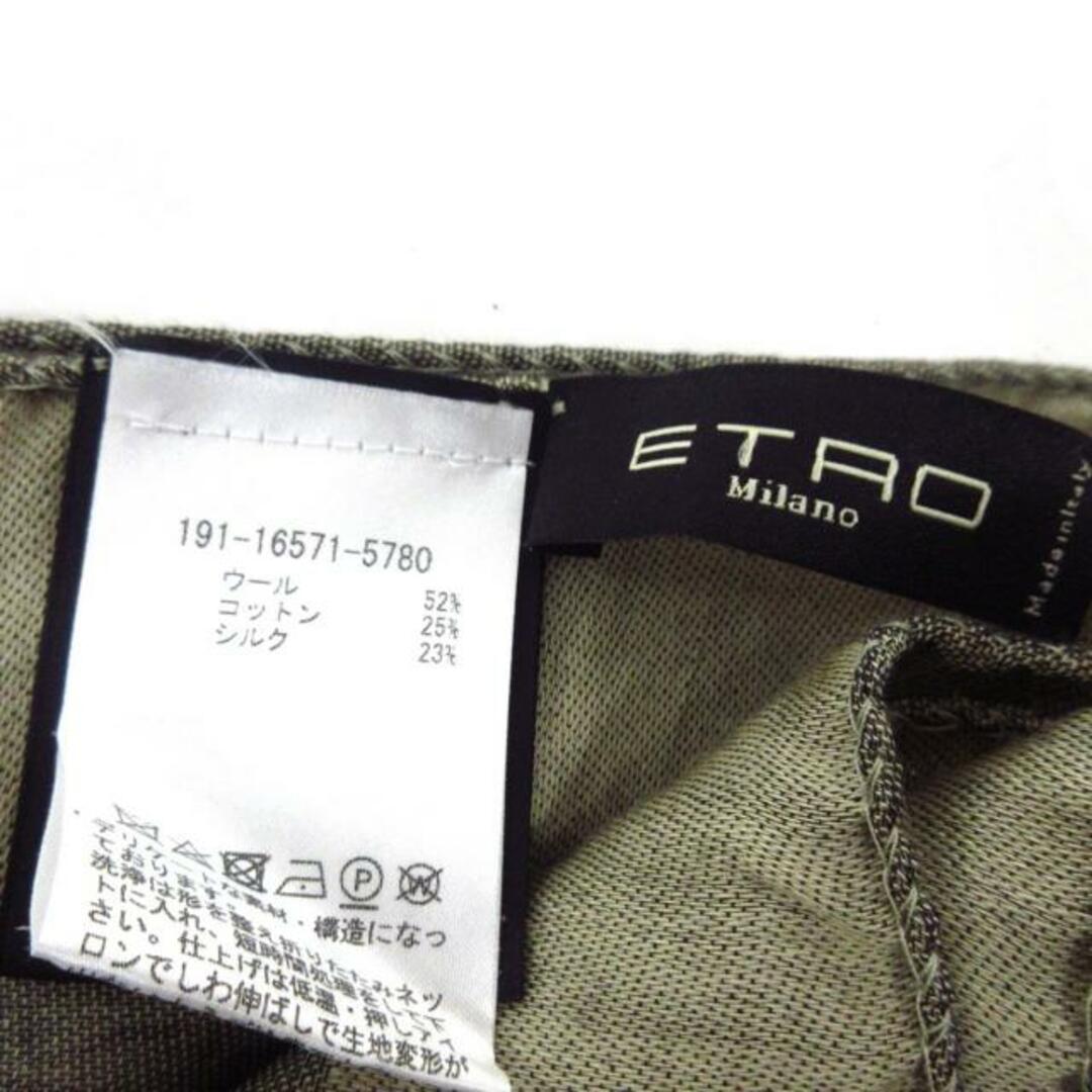 ETRO(エトロ)のETRO(エトロ) ストール(ショール)美品  - ダークグレー×ベージュ ウール×コットン×シルク レディースのファッション小物(マフラー/ショール)の商品写真