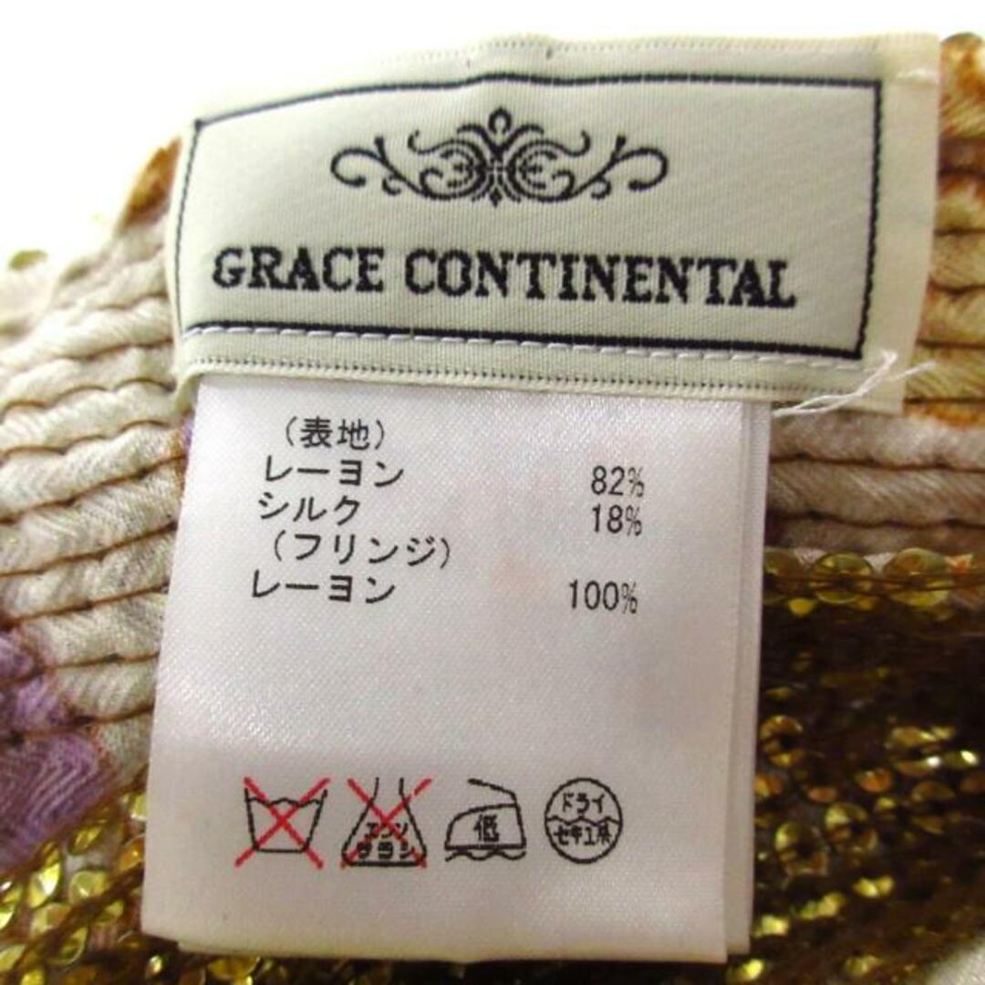 GRACE CONTINENTAL(グレースコンチネンタル)のGRACE CONTINENTAL(グレースコンチネンタル) ストール(ショール)美品  - アイボリー×ゴールド×マルチ スパンコール シルク×レーヨン レディースのファッション小物(マフラー/ショール)の商品写真