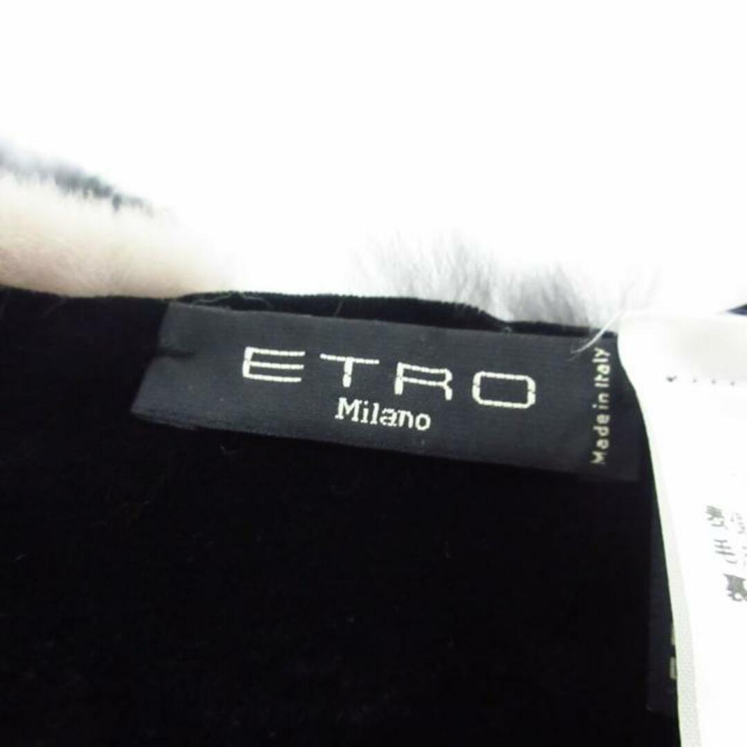 ETRO(エトロ)のETRO(エトロ) マフラー美品  - 黒×グレーベージュ×ダークグレー ラビット(ラパン)×レーヨン×シルク レディースのファッション小物(マフラー/ショール)の商品写真