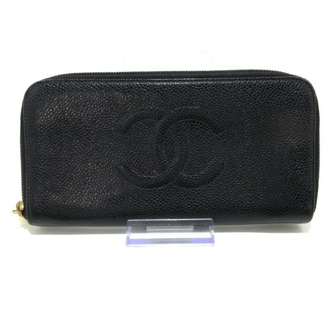 CHANEL ラウンド　ジップ　長財布　レザー　ココマーク　ブラック質屋古物市場ストア商品