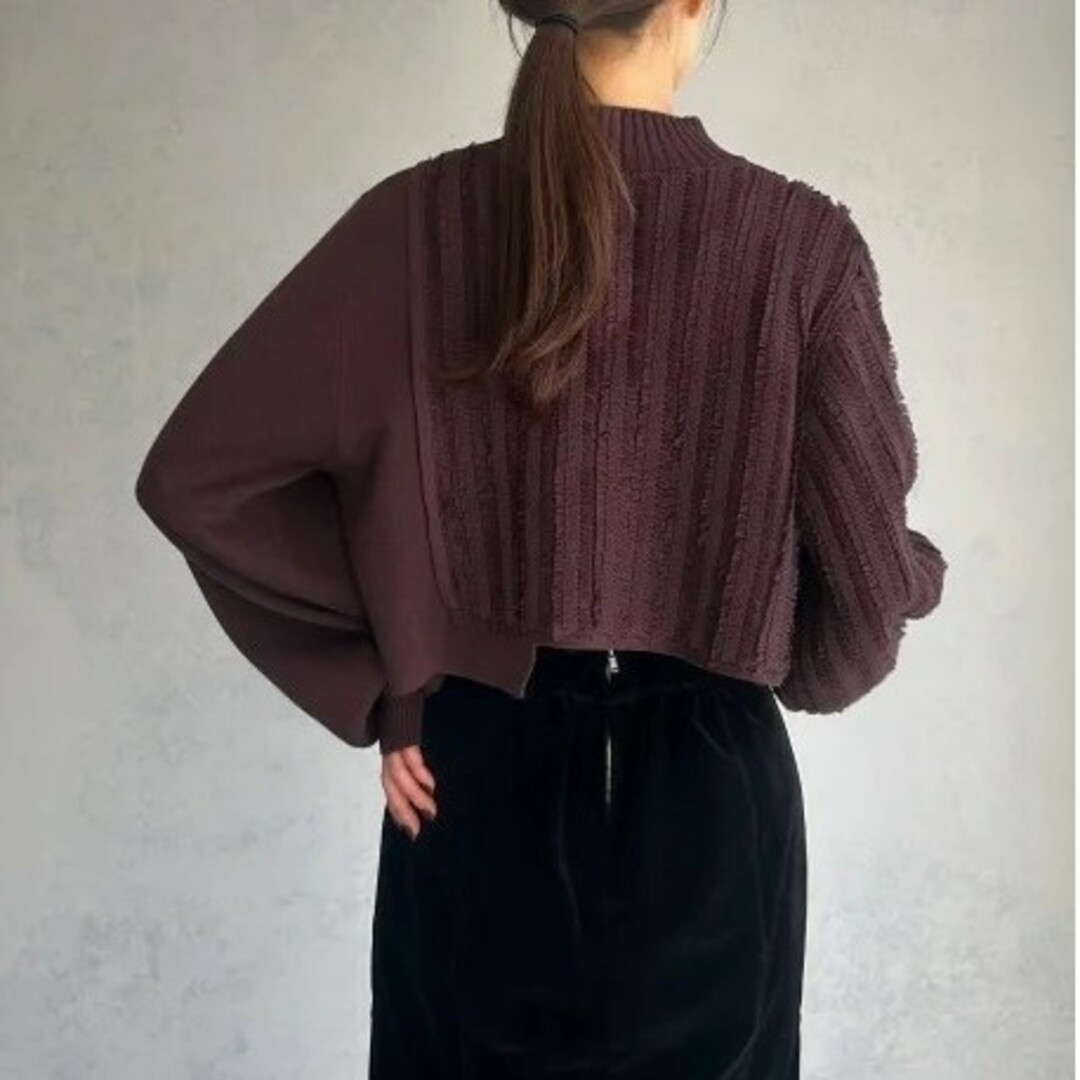 Ameri VINTAGE(アメリヴィンテージ)の新品 &g’aime FRINGE SHORT KNIT TOPS レディースのトップス(ニット/セーター)の商品写真