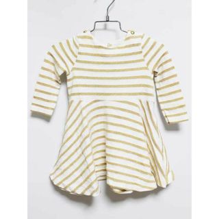 プチバトー(PETIT BATEAU)の【値下げ!】‡プチバトー/PETIT BATEAU‡81cm 長袖ワンピース 白×ゴールド【中古】子供服 キッズ kids ベビー服 baby 女の子 春秋 821132 onepi(ワンピース)