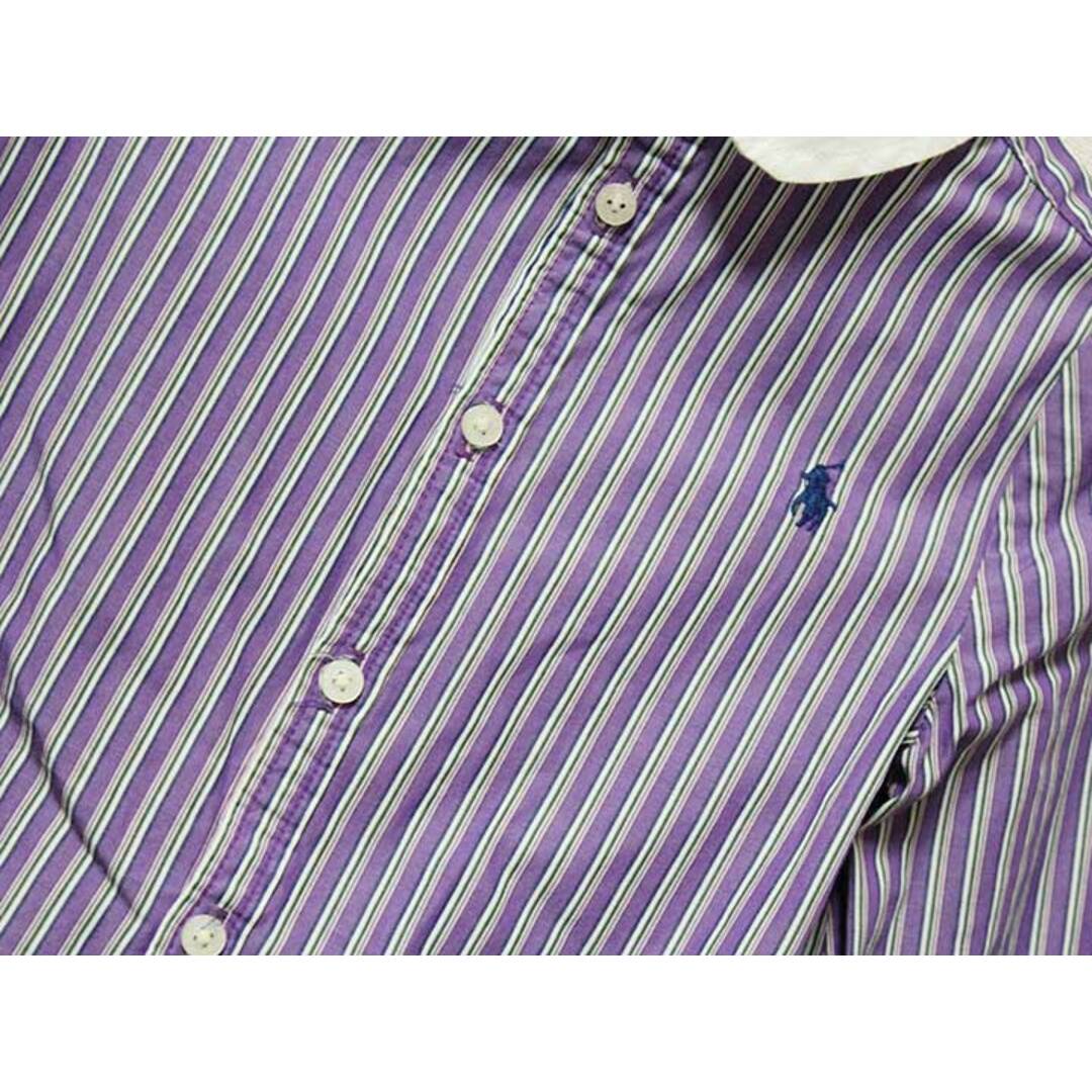 Ralph Lauren(ラルフローレン)の《ラルフローレン/Ralph Lauren》90cm 長袖シャツワンピース 紫×白系【中古】子供服 キッズ kids ベビー服 baby 女の子 春 412032 onepi キッズ/ベビー/マタニティのベビー服(~85cm)(ワンピース)の商品写真