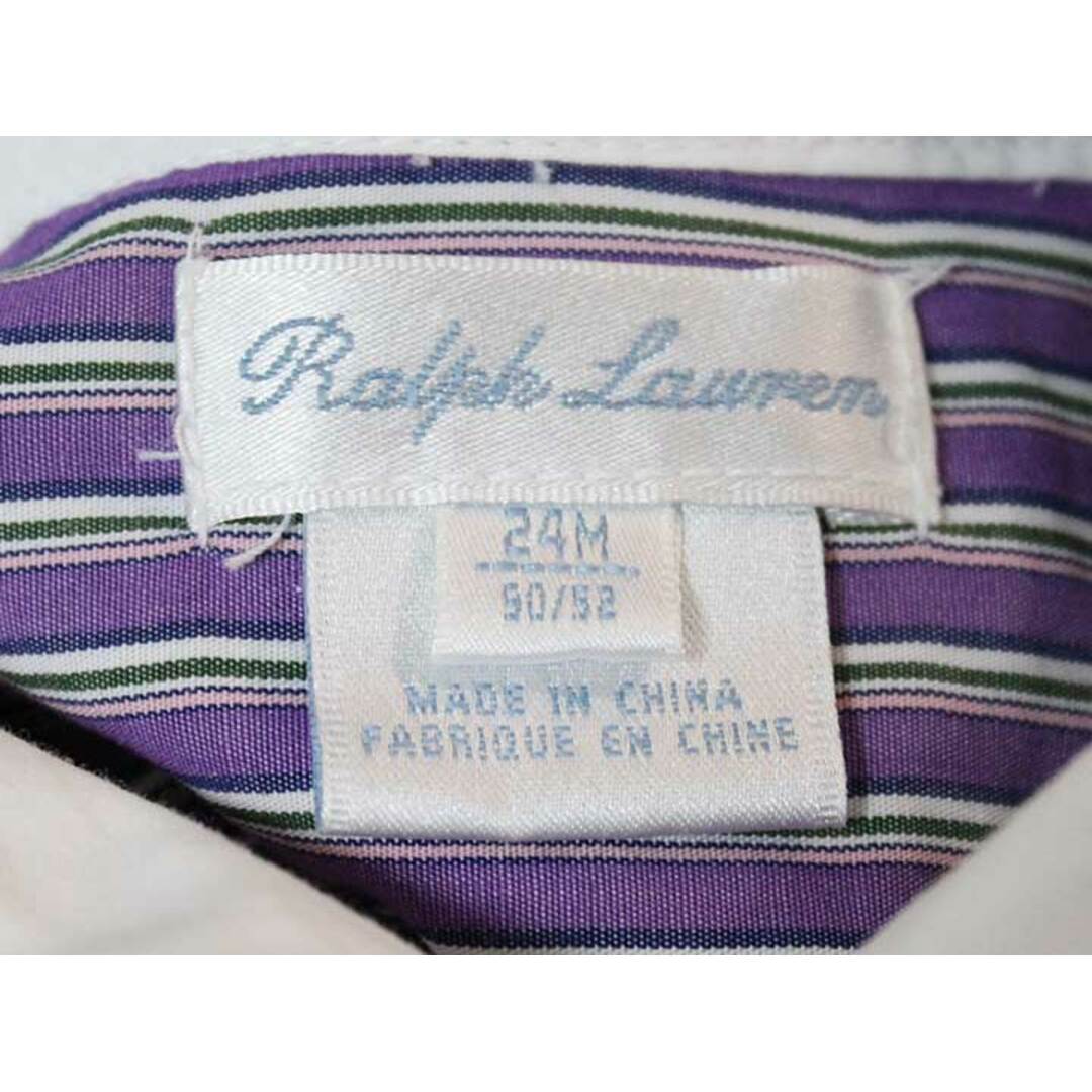 Ralph Lauren(ラルフローレン)の《ラルフローレン/Ralph Lauren》90cm 長袖シャツワンピース 紫×白系【中古】子供服 キッズ kids ベビー服 baby 女の子 春 412032 onepi キッズ/ベビー/マタニティのベビー服(~85cm)(ワンピース)の商品写真