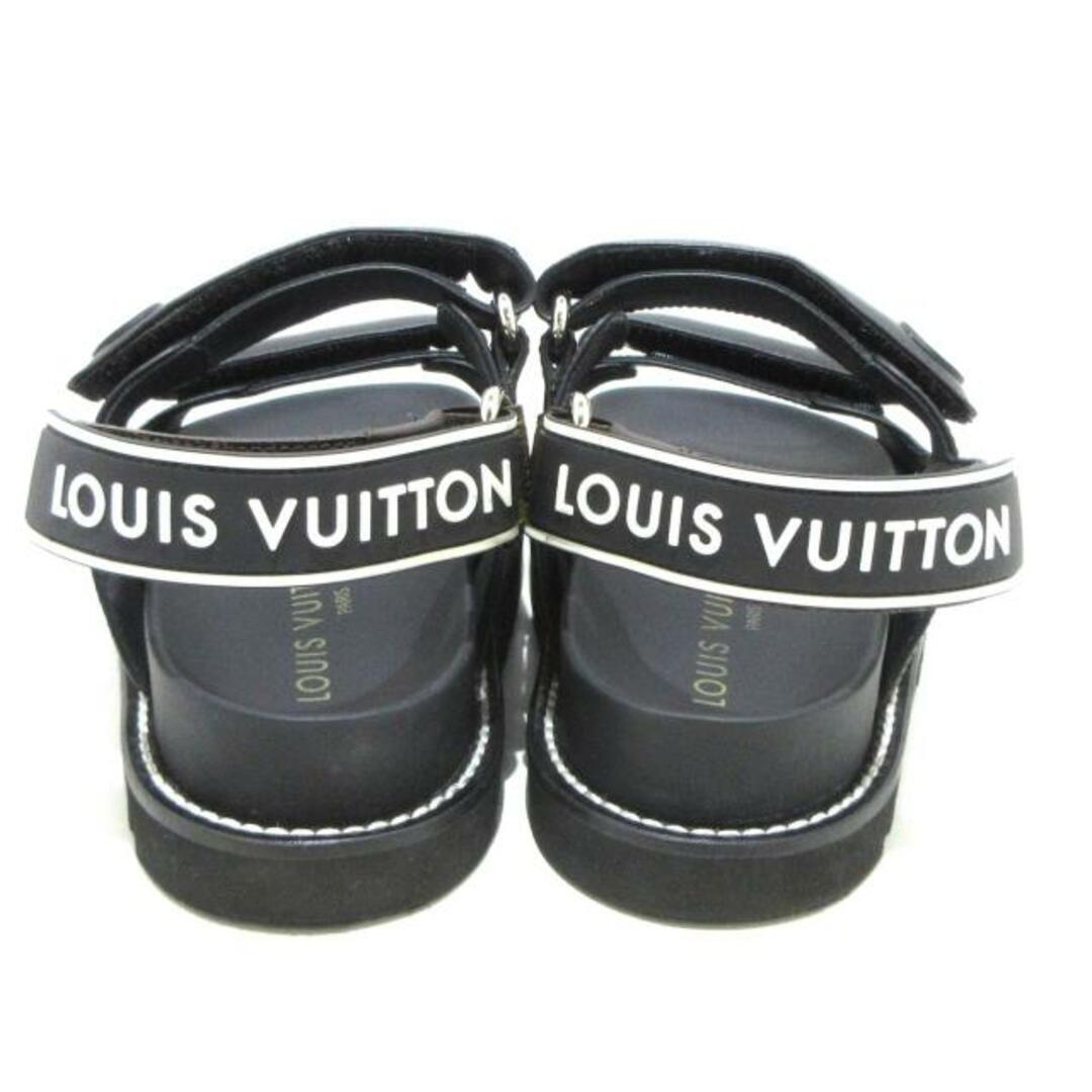 LOUIS VUITTON(ルイヴィトン)のLOUIS VUITTON(ルイヴィトン) サンダル 37 レディース美品  パセオライン フラット コンフォートサンダル 1ABOXT 黒×白×マルチ レディースの靴/シューズ(サンダル)の商品写真