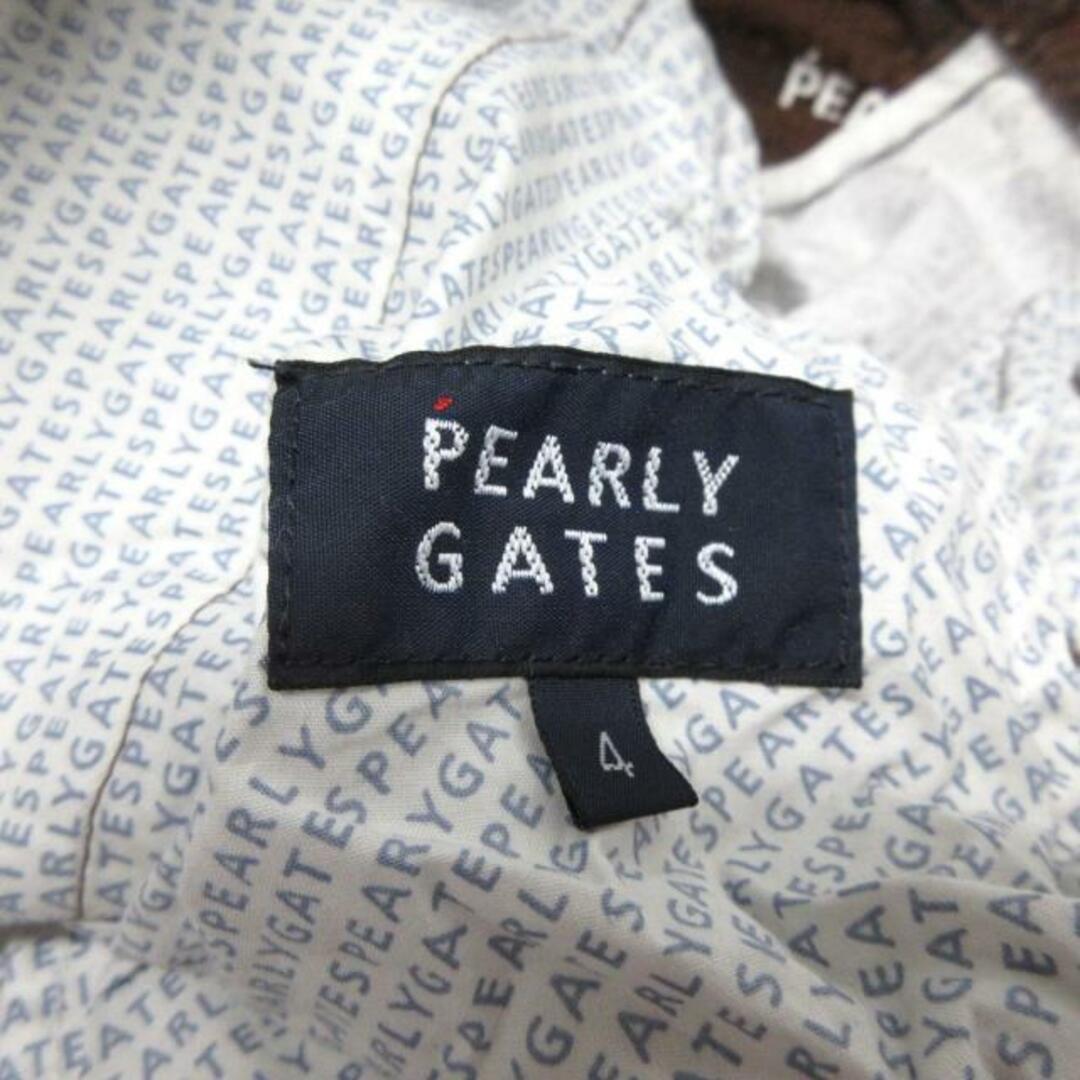 PEARLY GATES(パーリーゲイツ)のPEARLY GATES(パーリーゲイツ) パンツ サイズ4 XL メンズ美品  - ダークブラウン×黒×白 フルレングス/ロゴ メンズのパンツ(その他)の商品写真