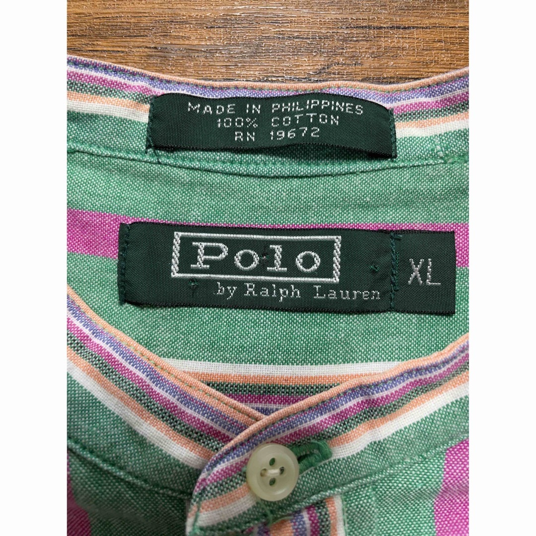 POLO RALPH LAUREN(ポロラルフローレン)の80s『Polo by Ralph Lauren』スタンドカラーシャツ　緑タグ メンズのトップス(シャツ)の商品写真