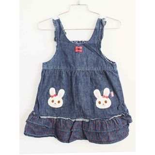 ミキハウス(mikihouse)の現行†ミキハウス/MIKIHOUSE† 90cm ジャンパースカート インディゴブルー【中古】子供服 キッズ kids ベビー服 baby 女の子 春夏秋 302032 onepi(スカート)