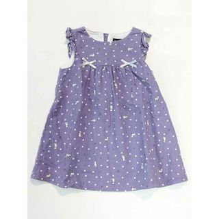 【値下げ!】☆ベベ/BeBe☆90cm ジャンパースカート 紫 【中古】子供服 キッズ kids ベビー服 baby 女の子 秋 111122 onepi(スカート)