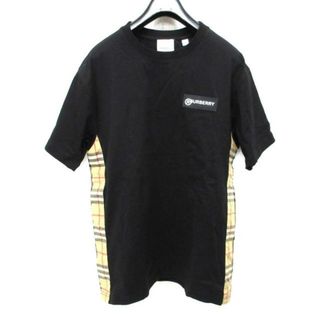 BURBERRY LONDON ENGLAND(バーバリーロンドンイングランド) 半袖Tシャツ サイズXS TP ユニセックス美品  8024545 黒×ライトブラウン×マルチ チェック柄(Tシャツ(半袖/袖なし))