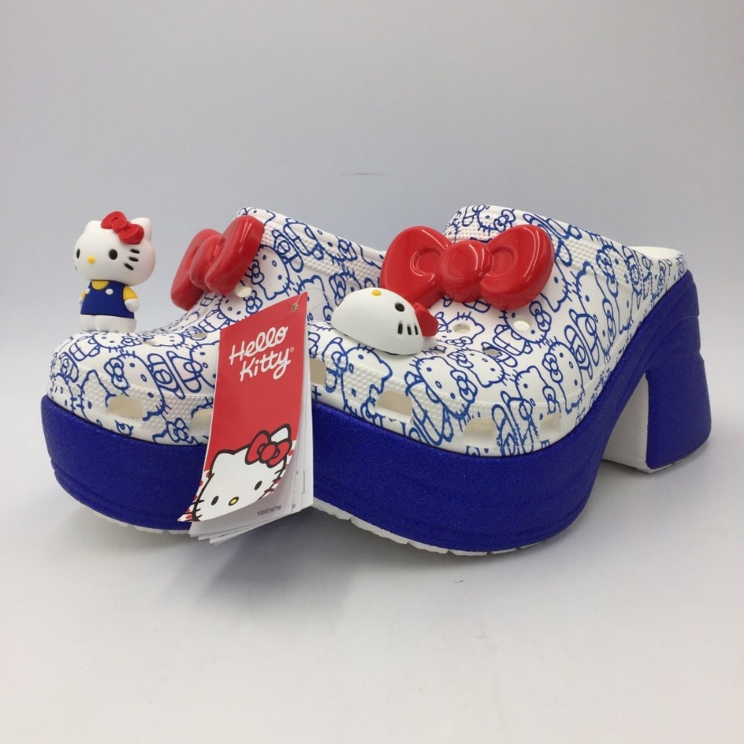 crocs(クロックス)のcrocs HelloKitty コレクション サイレンクロッグ ホワイト×ブルー 23.0cm 未使用品 レディースの靴/シューズ(サンダル)の商品写真