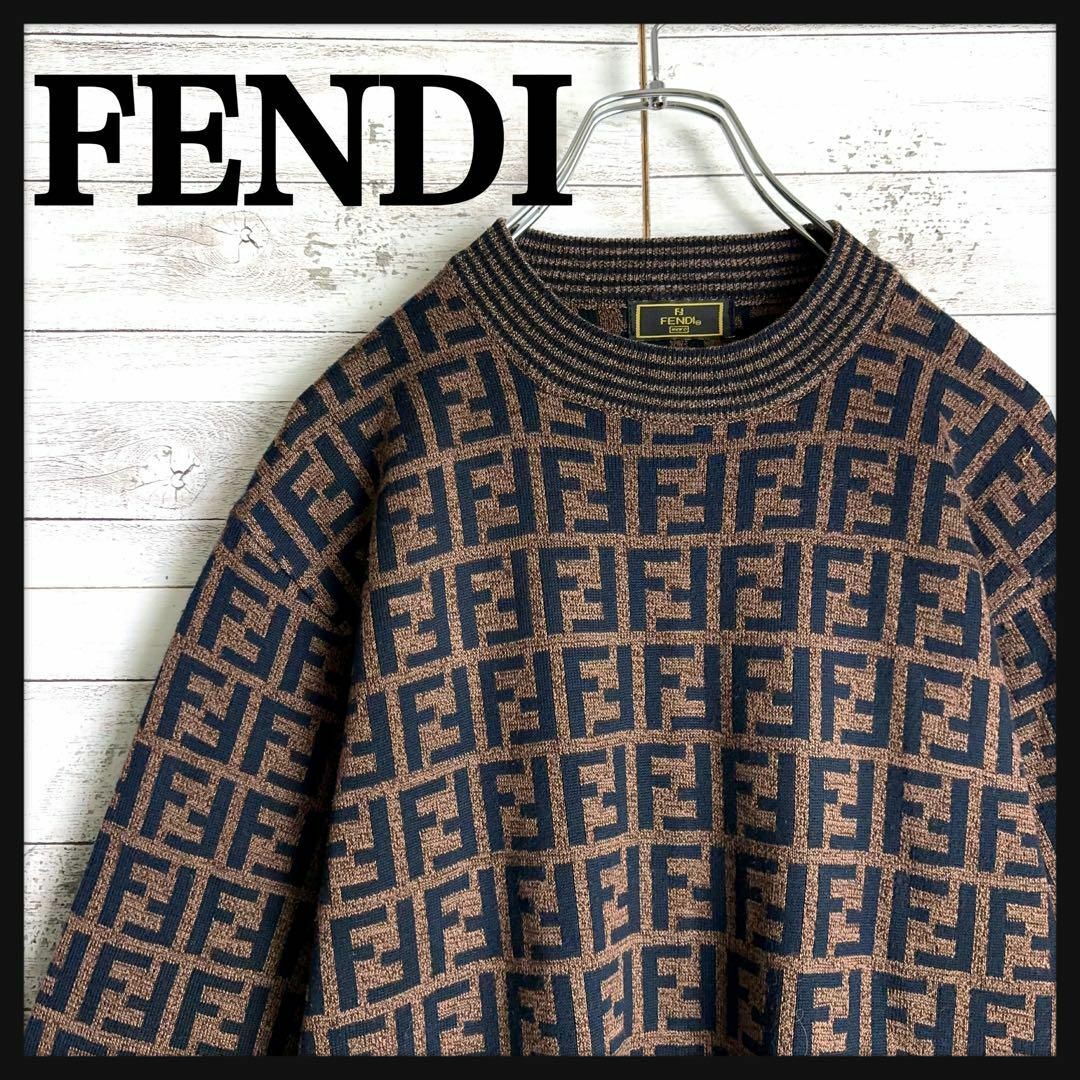 FENDI(フェンディ)の9269【希少デザイン】フェンディ☆総柄デザインニットセーター　入手困難　美品 メンズのトップス(ニット/セーター)の商品写真