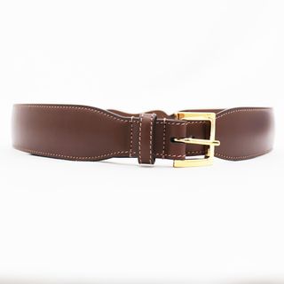 グッチ(Gucci)の美品 グッチ 600636 ホースビットレザーベルト スクエアバックル ベルト 茶 金 ブラウン ゴールド GUCCI(ベルト)