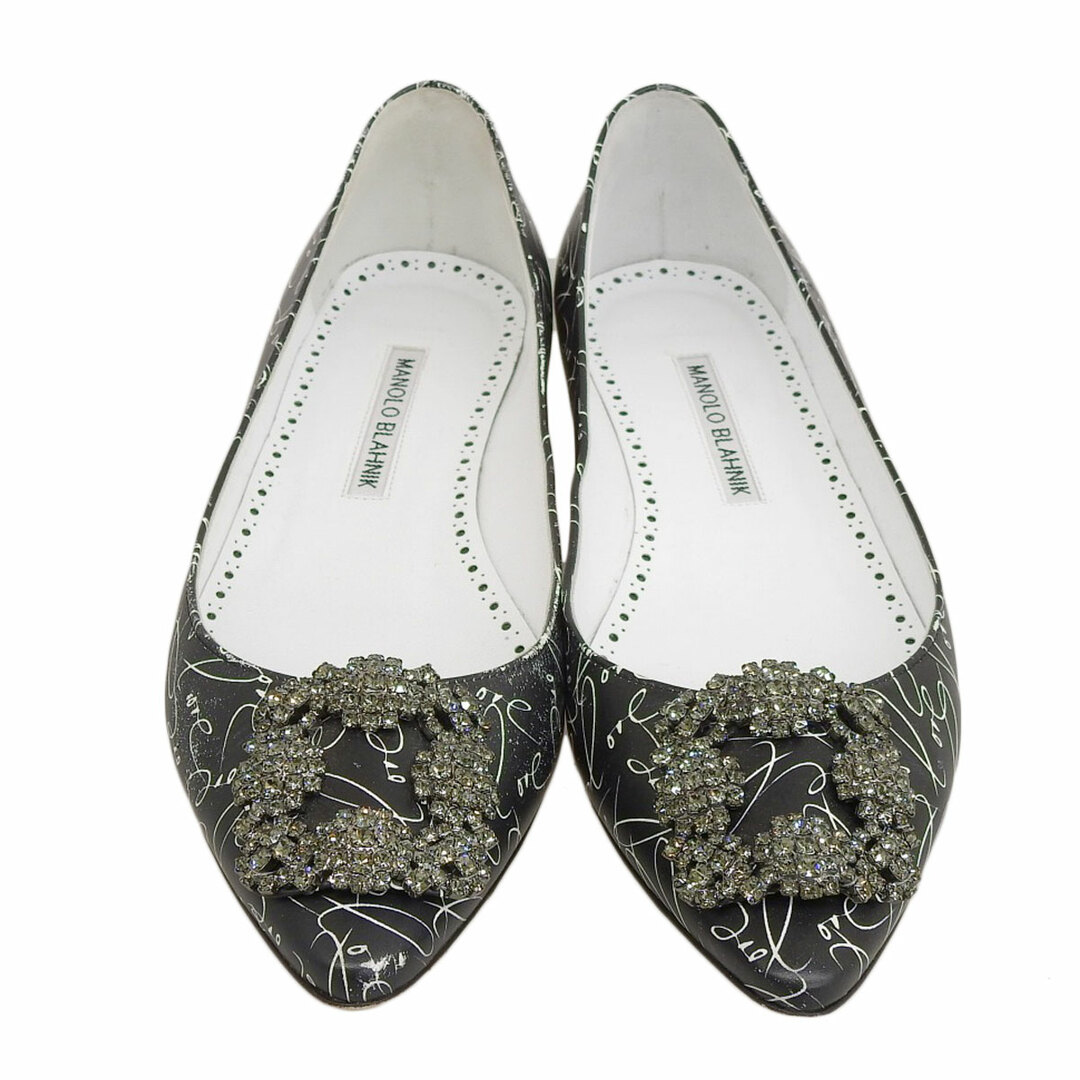 MANOLO BLAHNIK(マノロブラニク)のマノロブラニク Love ハンギシ フラット パンプス レディース ブラック MANOLO BLAHNIK 【中古】 【アパレル・小物】 レディースの靴/シューズ(ハイヒール/パンプス)の商品写真