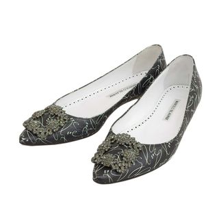 MANOLO BLAHNIK - マノロブラニク Love ハンギシ フラット パンプス レディース ブラック MANOLO BLAHNIK 【中古】 【アパレル・小物】