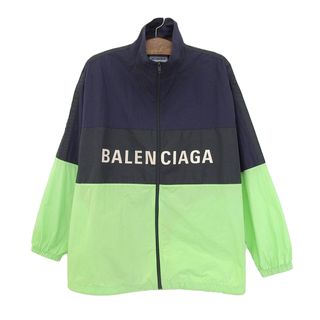 Balenciaga - バレンシアガ ロゴ トラックジャケット 528638 レディース ネイビー ブラック ライトグリーン BALENCIAGA 【中古】 【アパレル・小物】