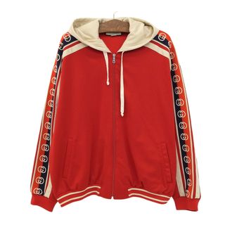 グッチ(Gucci)のグッチ テクニカルジャージー パーカー 575758 メンズ レッド GUCCI 【中古】 【アパレル・小物】(パーカー)