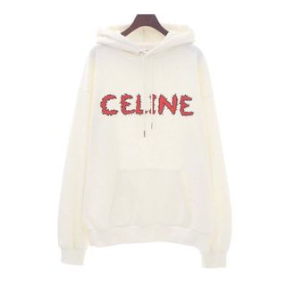 セリーヌ(celine)のセリーヌ ラインストーン ロゴ パーカー 2Y88B670Q メンズ ホワイト CELINE 【中古】 【アパレル・小物】(パーカー)