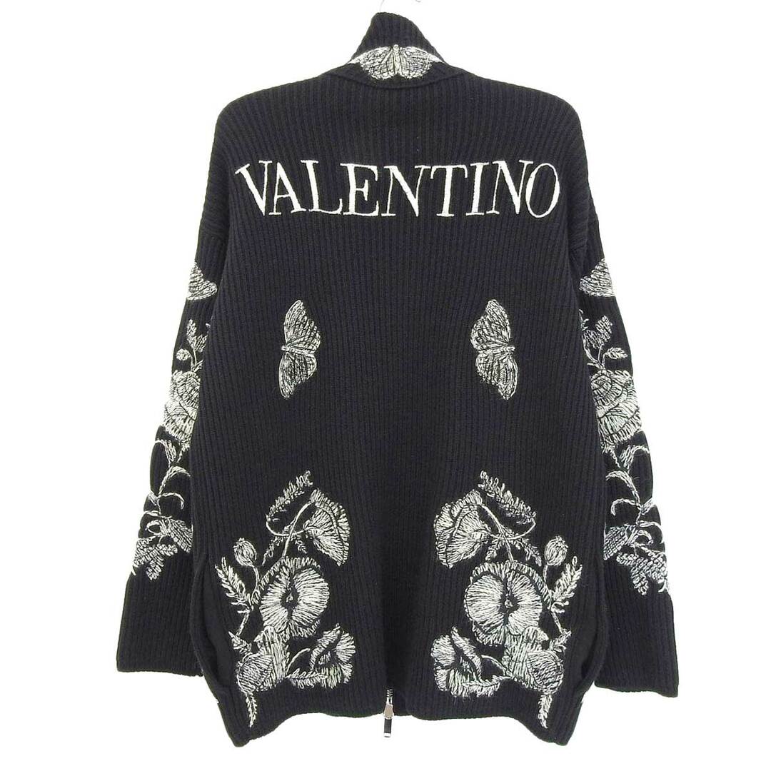 VALENTINO(ヴァレンティノ)のヴァレンティノ フラワー バタフライ エンブロイダリー ニット カーディガン メンズ ブラック VALENTINO 【中古】 【アパレル・小物】 メンズのトップス(カーディガン)の商品写真