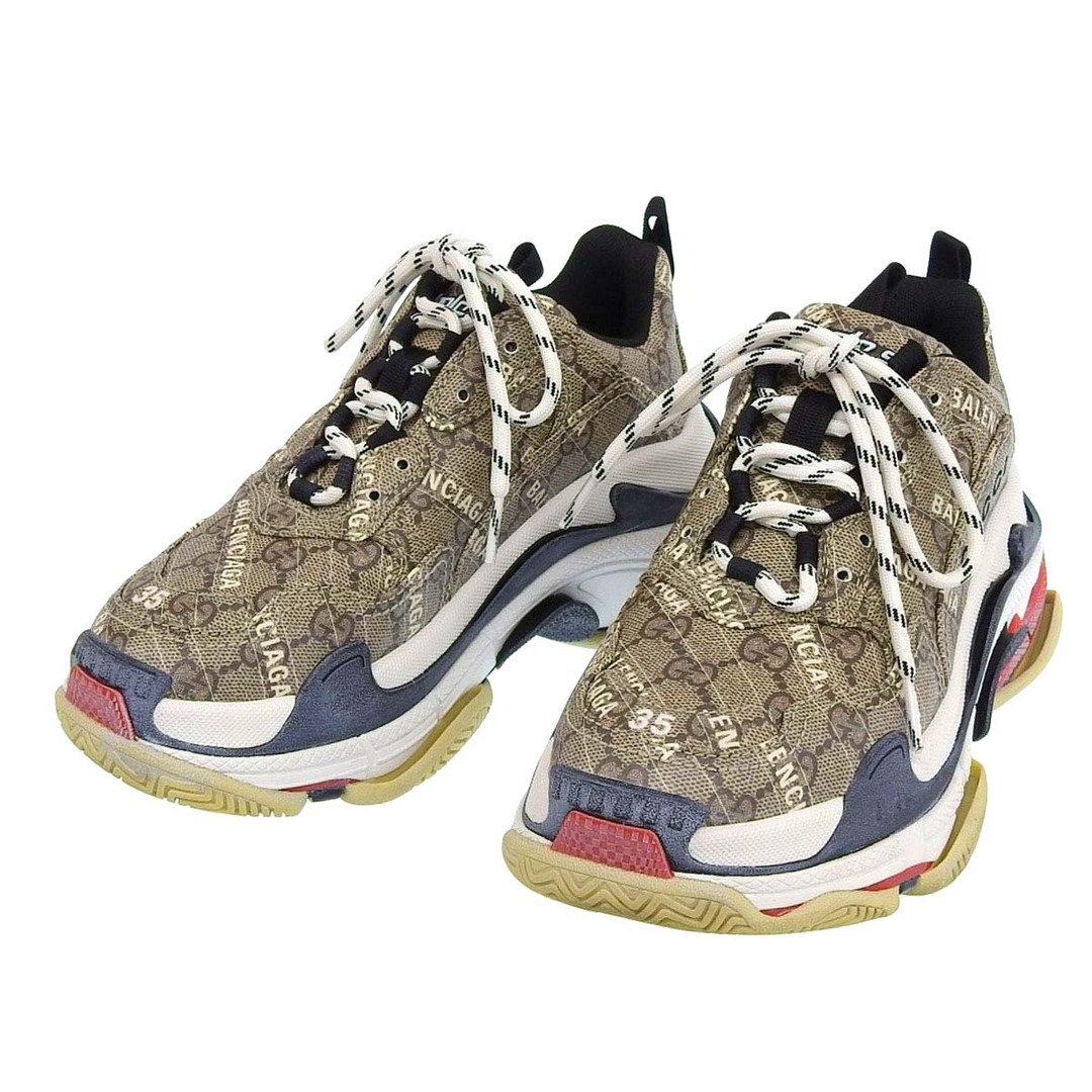 Gucci(グッチ)のグッチ バレンシアガ コラボ Triple S スニーカー 677192 レディース ベージュ GUCCI 【中古】 【アパレル・小物】 レディースの靴/シューズ(スニーカー)の商品写真