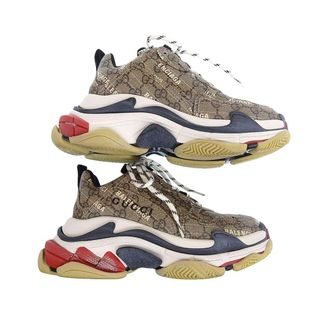 Gucci - グッチ バレンシアガ コラボ Triple S スニーカー 677192 レディース ベージュ GUCCI 【中古】 【アパレル・小物】