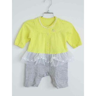 ミキハウス(mikihouse)の†ミキハウス/mikihouse†70cm カバーオール/ロンパース 黄×グレー【中古】子供服 キッズ kids ベビー服 baby 女の子 春秋冬 onepi 322042(カバーオール)