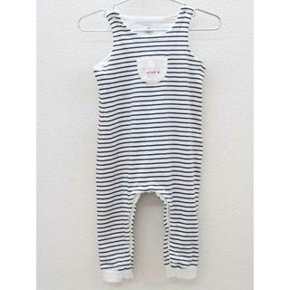 プチバトー(PETIT BATEAU)の▽プチバトー/PETIT BATEAU▽74cm カバーオール/ロンパース 白×黒【中古】子供服 キッズ kids ベビー服 baby 男の子 女の子 春 704032 onepi(カバーオール)