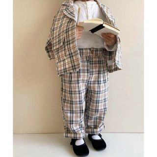 spring check jacket pants セットアップ　90(パンツ/スパッツ)