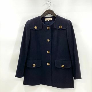 ジバンシィ(GIVENCHY)の極美品　GIVENCHY ジバンシー　ノーカラーJKT　ウール　ゴールドボタン(ノーカラージャケット)