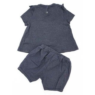 プチバトー(PETIT BATEAU)の▲プチバトー/PETIT BATEAU▲86cm(24M) 半袖カットソー＆ショートパンツセット 濃紺 ゴールドラメ入り【中古】子供服 キッズ kids ベビー服 baby 女の子 夏 026022 bottoms(その他)