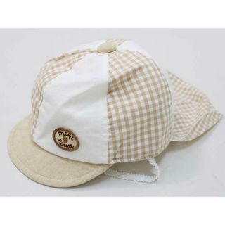 ミキハウス(mikihouse)の▽ミキハウス/mikihouse▽44-46cm キャップ/帽子 白×ベージュ 日よけ付き【中古】子供 キッズ kids ベビー baby 男の子 女の子 春夏 715032 bagetc(帽子)