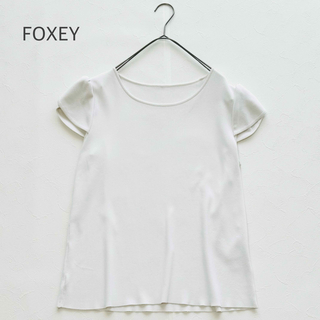 フォクシー(FOXEY)のFOXEY フォクシー チューリップスリーブ サマーニット パフスリーブ 40(カットソー(半袖/袖なし))