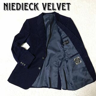 velvet - 極美品 ニーディックベルベット コーデュロイ テーラードジャケット ネイビー M