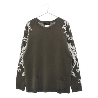 CHANEL - CHANEL シャネル クルーネック カシミヤ ライオン ニット セーター メンズ P50112K06311 カーキ