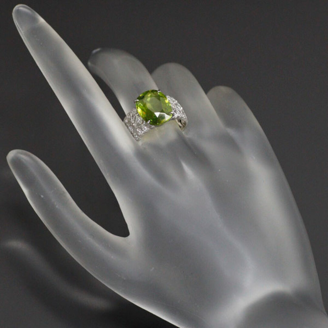 Pt900 スフェーン ダイヤモンド リング 5.15ct D0.16ct レディースのアクセサリー(リング(指輪))の商品写真