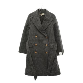 GUCCI グッチ DOUBLE BREASTED HERRINGBONE COAT ウール ダブルブレスト Pコート レディース 637043 ZAFIX グレー