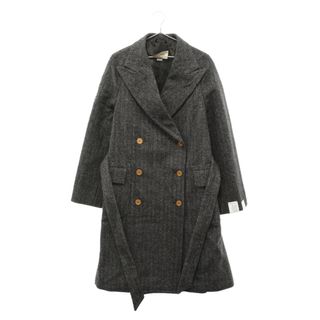 Gucci - GUCCI グッチ DOUBLE BREASTED HERRINGBONE COAT ウール ダブルブレスト Pコート レディース 637043 ZAFIX グレー