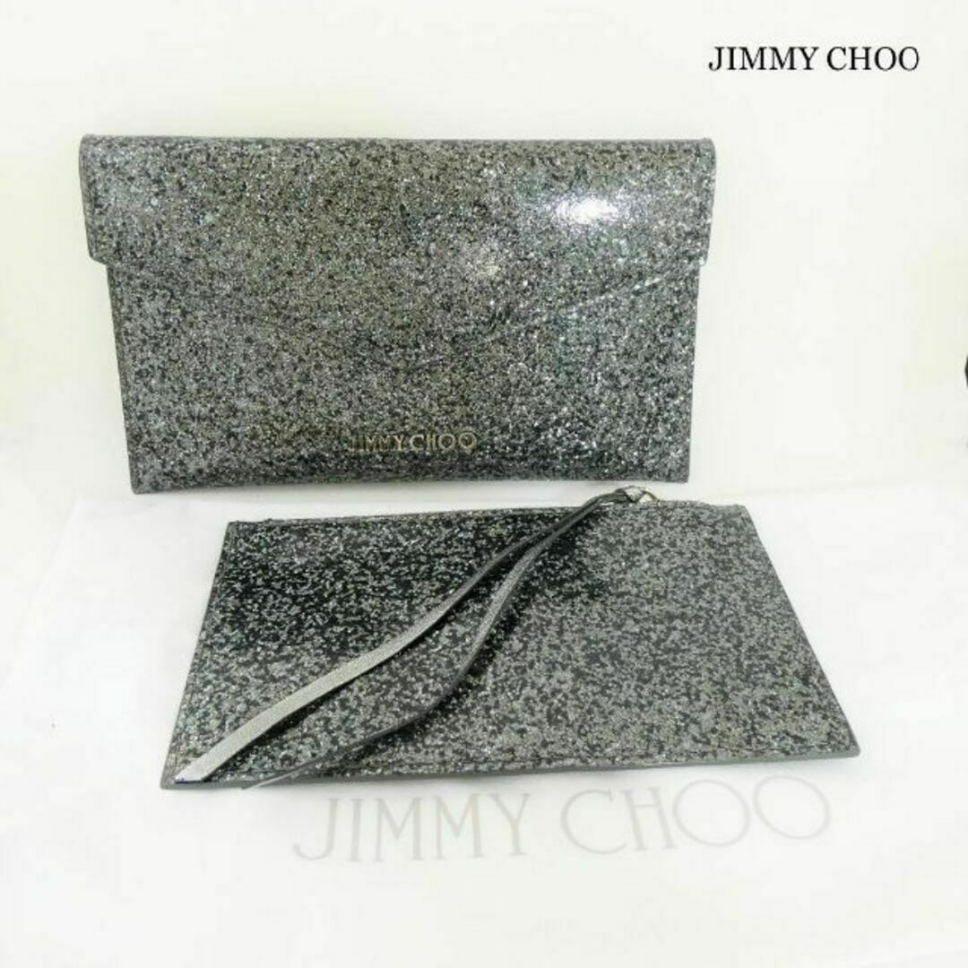 JIMMY CHOO(ジミーチュウ)の極美品 ジミーチュウ ラメ 小銭入れポーチ付き 長財布 ウォレット レディースのファッション小物(財布)の商品写真