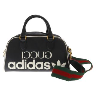 グッチ(Gucci)のGUCCI グッチ 22SS×ADIDAS Duffle Bag アディダス ロゴ レザー ボストン ショルダー バッグ ダッフルバッグ ブラック 702397(ショルダーバッグ)