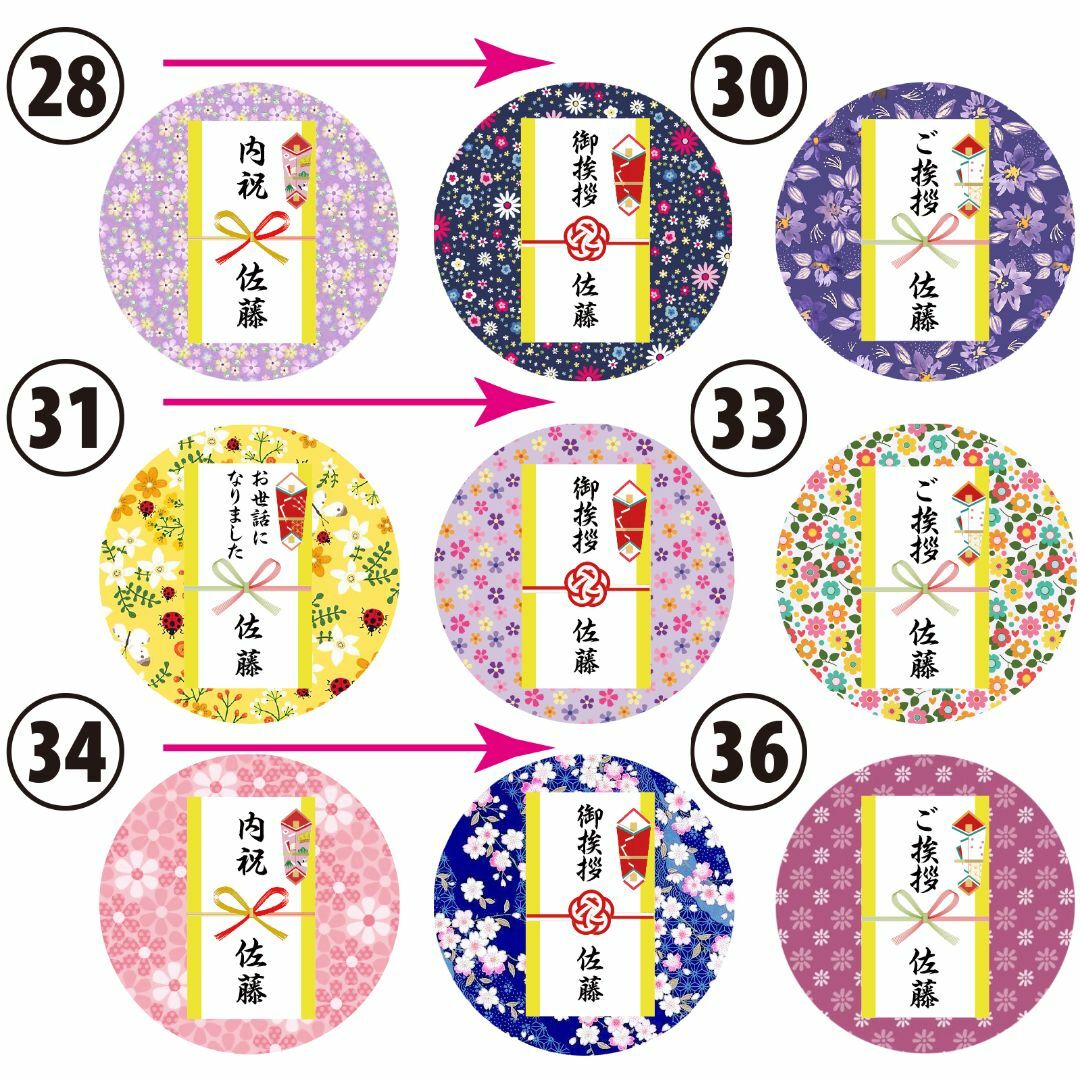 プレゼントシール　お土産　法事　引っ越し　挨拶 ハンドメイドの文具/ステーショナリー(カード/レター/ラッピング)の商品写真