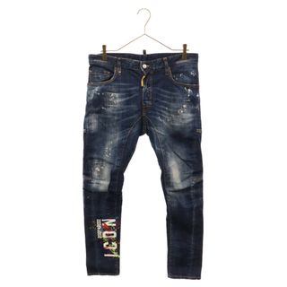 ディースクエアード(DSQUARED2)のDSQUARED2 ディースクエアード 22AW ICON Logo Damage Denim Patns ICONペイント ダメージデニムパンツ インディゴ S79LA0052(デニム/ジーンズ)