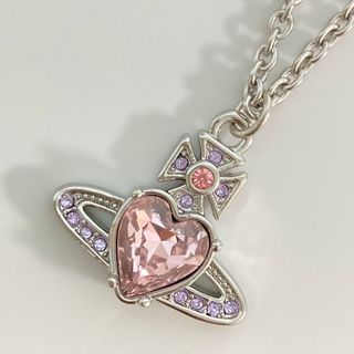 ヴィヴィアンウエストウッド(Vivienne Westwood)のヴィヴィアン　ARIELLAネックレス　シルバー×ピンク(ネックレス)